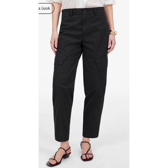 Madewell Jet Black The Barrel-Leg‎ Utility Pant in Garment-Dyed Twill Size 2 - Picture 2 of 12